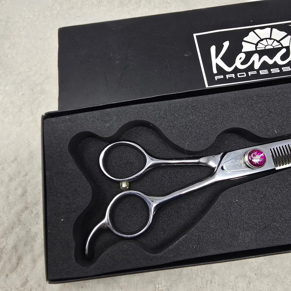 Kenchii Scorpion 46T Thinning Shears Professional Silver Purple Gem 46-Tooth